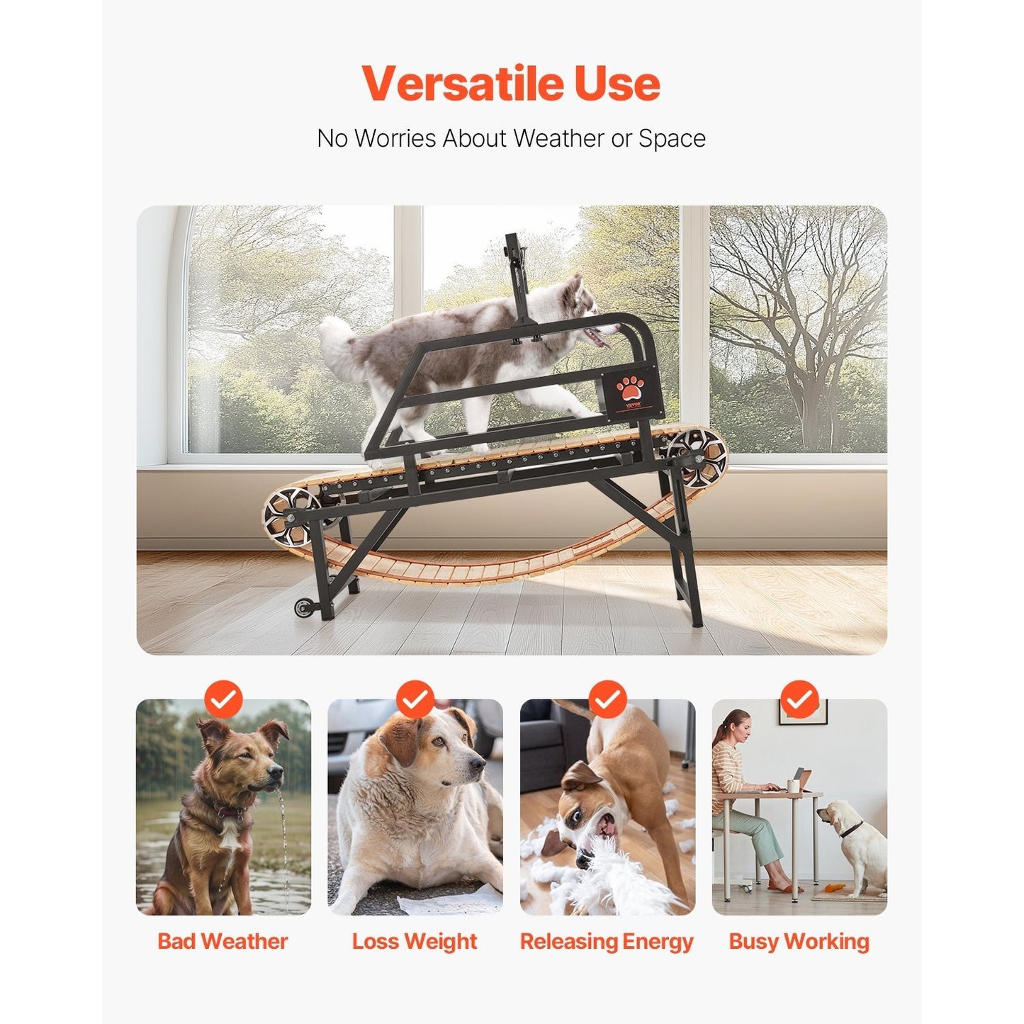 Hondloopband – Hondenloopband – Hondenriem – Hondenrenmachine – Hondenhardloopband – Niet-elektrisch – Robuust Carbonstaal Frame