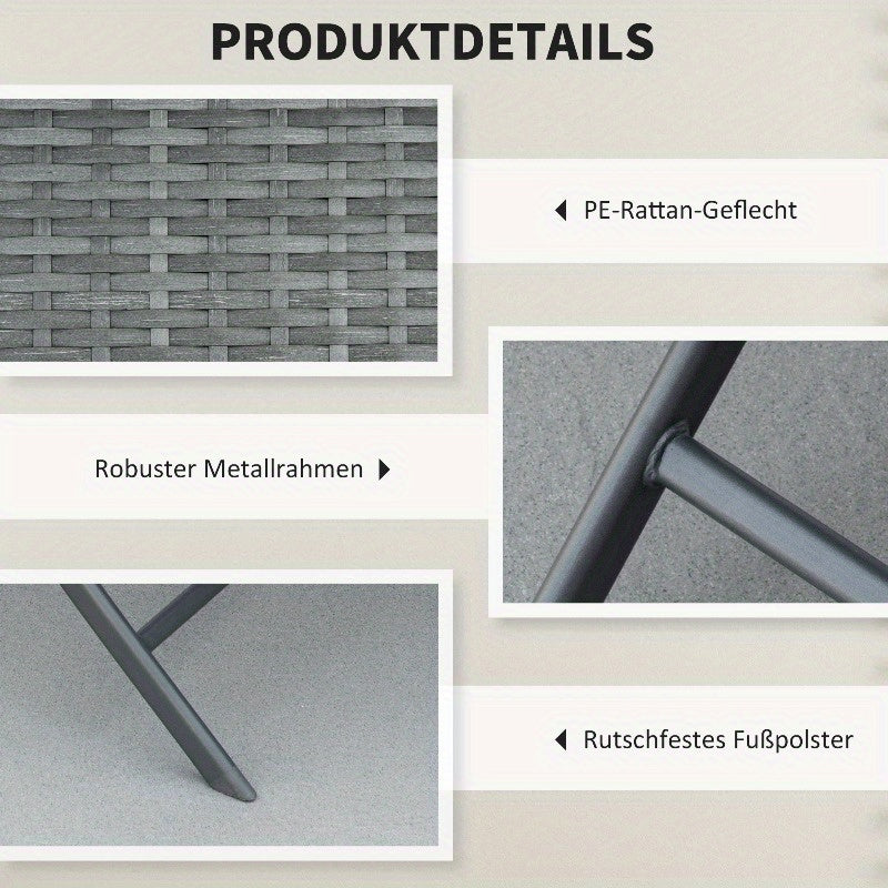 Bistroset – Tuinset – Balkonset – Tuinmeubel – Buitenmeubilair – Poly Rattan Stoelen – Rood Marmeren Tafel – Duurzaam & Weerbestendig