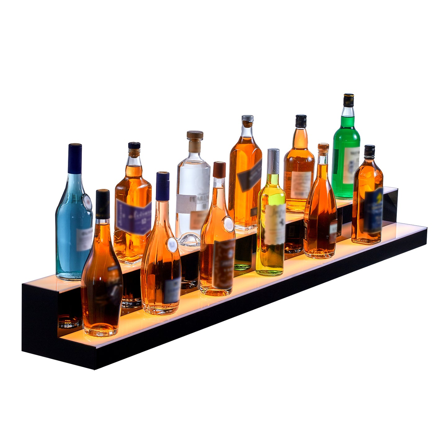 LED-Displaykast – Vitrinekast – Barplank – Flessenhouder – Displayrek – LED-Verlichting 60 Lampjes/m – RF- en App-Bediening