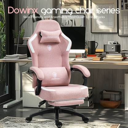 Purchase products such as fabric gaming chairs with pocket spring cushions, breathable computer chairs with lumbar support and footrests, high-back gaming office chairs for adults, in black.