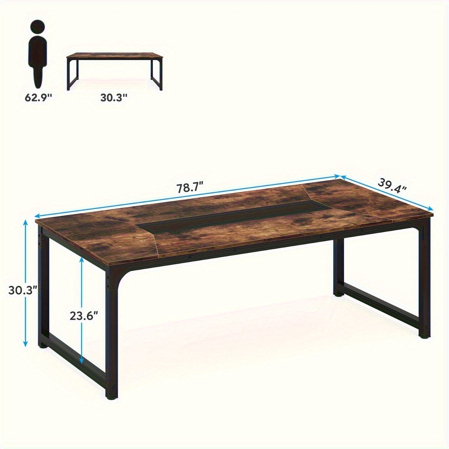 Eettafel – Eettafels – Keukentafel – Tafel – Eetkamertafel – Extra Lang – Stevig Metaal en Hout – Geschikt voor 4-6 Personen