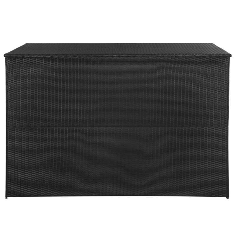 Opbergbox – Opbergkist – Opbergkrat – Opbergmand – Opbergcontainer – Zwart Gevlochten – Duurzaam Weerbestendig Resin – 150x100x100 cm – Makkelijk Te Installeren Deksel