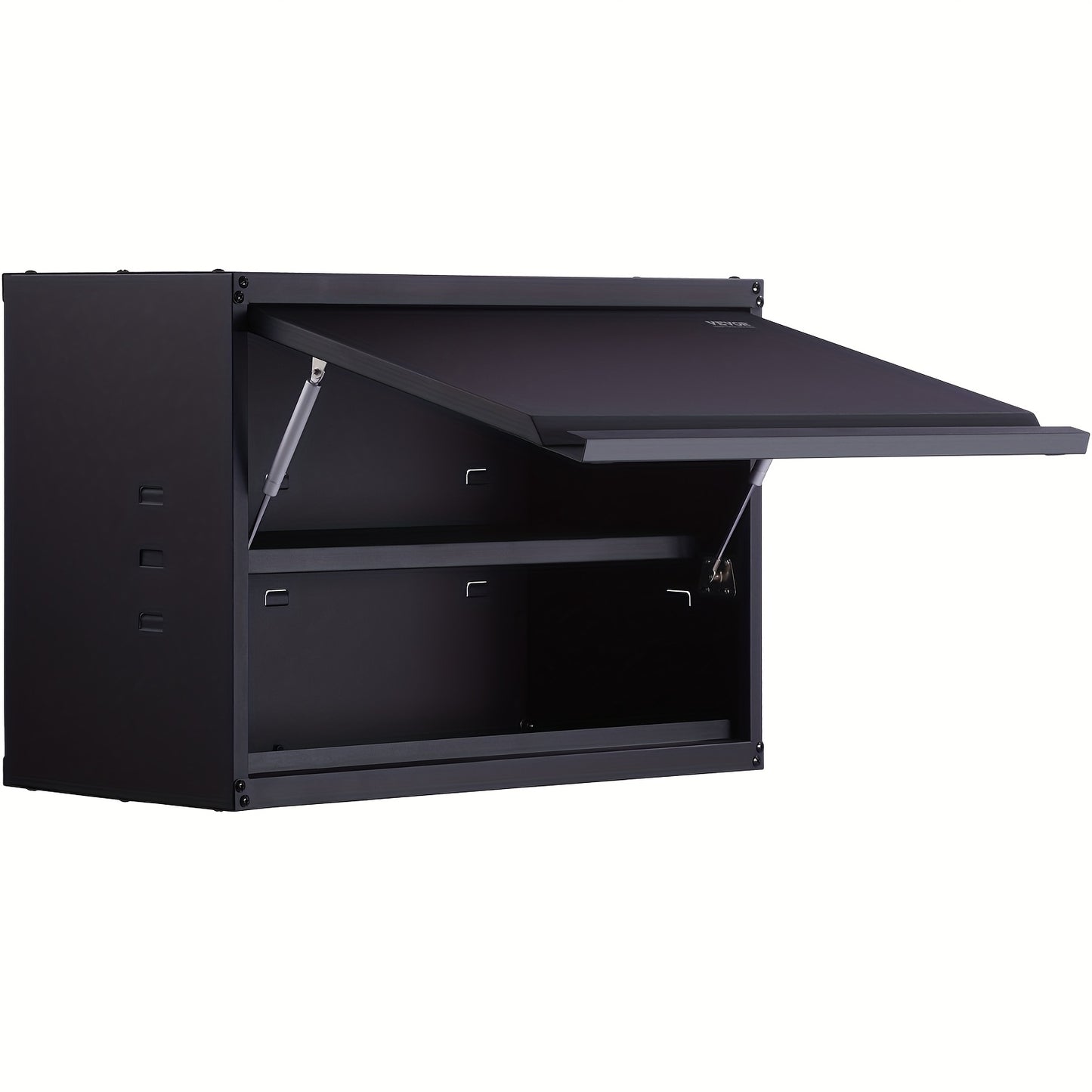 Garageskast – Metalen Opbergkast – Wandkast – Werkplaatskast – Stalen Kast – Met Verstelbare Planken – Druksluiting Met Slot – Zwart Metalen Design