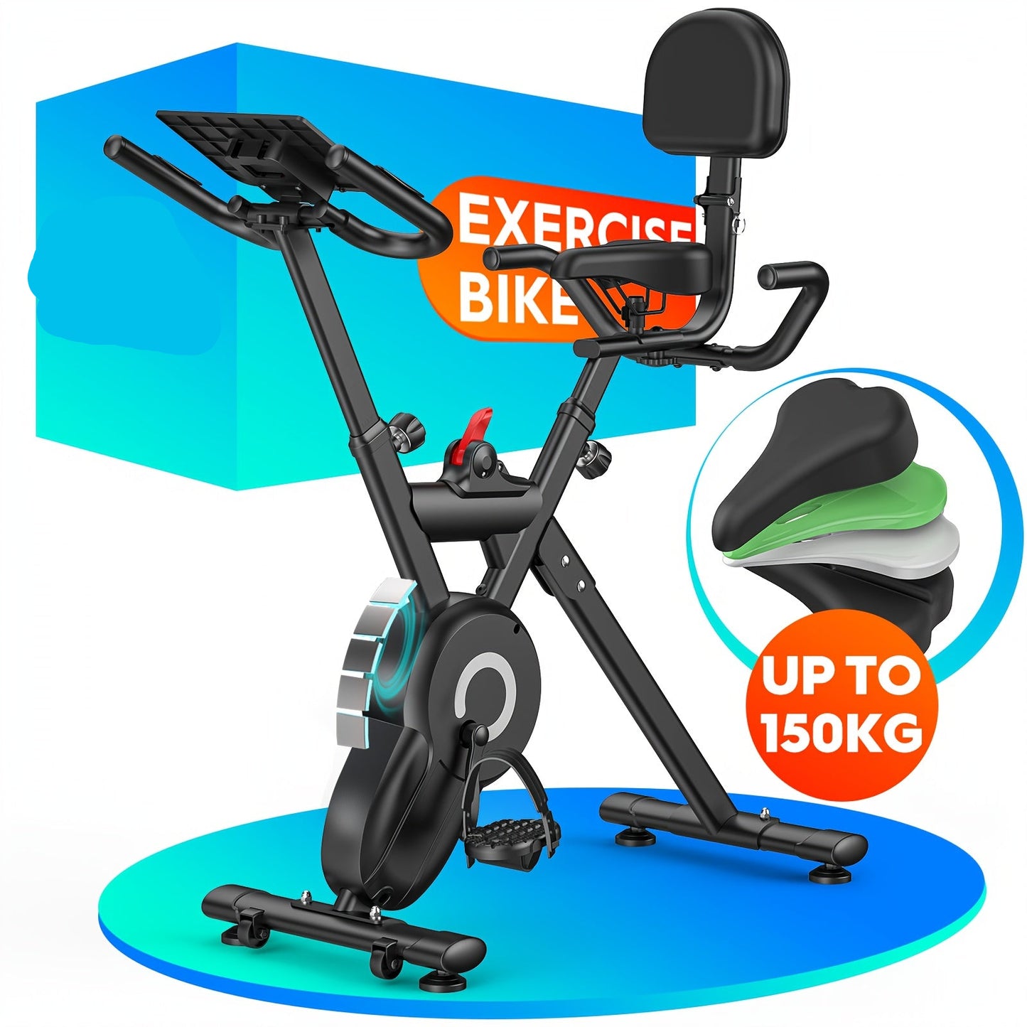 Hometrainer – Fitnessfiets – Indoorfiets – Trainingsfiets – Fietstrainer – 12 Niveaus Magnetische Weerstand – Verstelbaar Zadel en Stuur – LCD Display – Geschikt Tot 195 cm