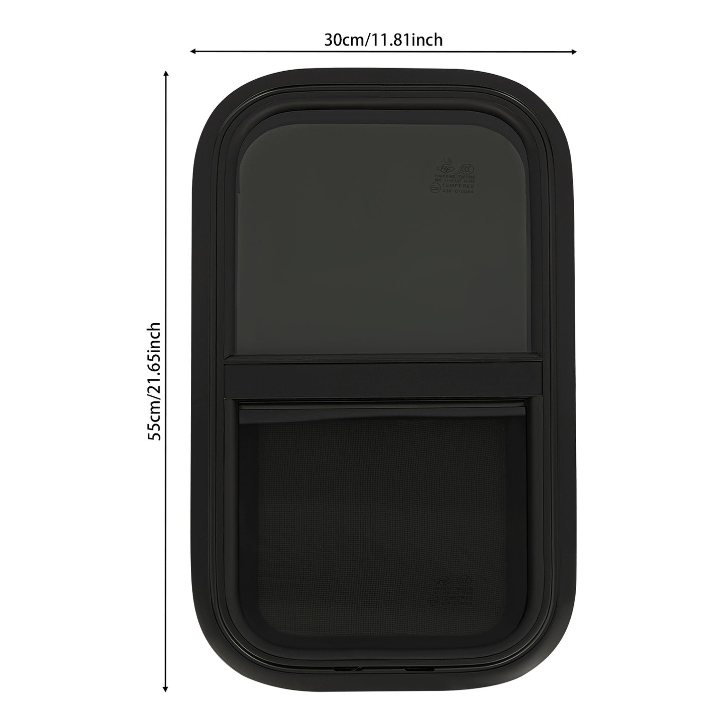 Motorhome RV Camper Van Window - Heavy-Duty Alloy Replacement Window with Frame, Direct Fit Vertical Sliding Door for Trailers, Caravans, Motorhomes (300mm x 550mm) - Easy Installation, Durable & Rust-Resistant