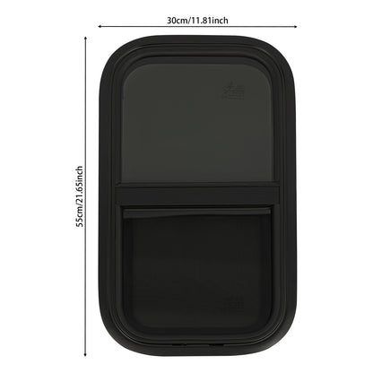 Motorhome RV Camper Van Window - Heavy-Duty Alloy Replacement Window with Frame, Direct Fit Vertical Sliding Door for Trailers, Caravans, Motorhomes (300mm x 550mm) - Easy Installation, Durable & Rust-Resistant