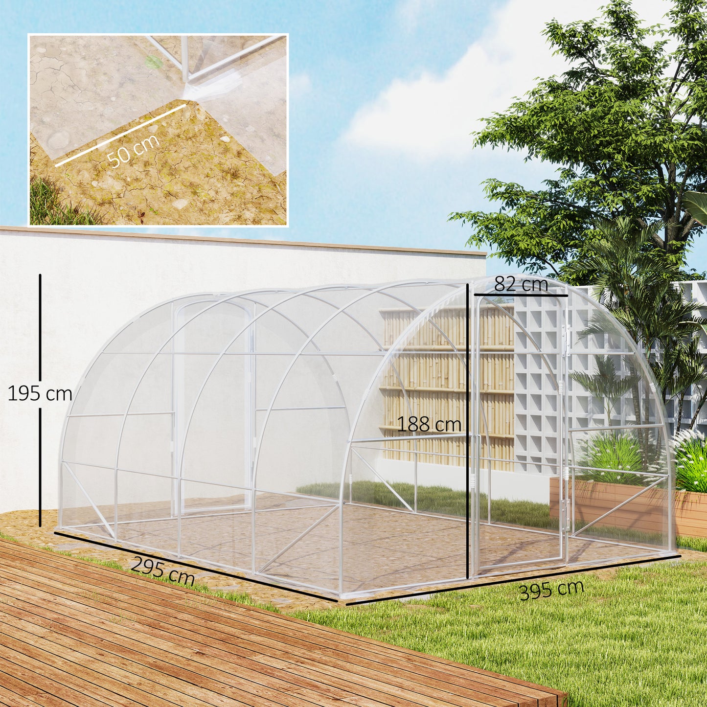 Tuinkas – Kweekkas – Moestuin Kas – Plantenkas – Serre – Transparant – 12 m² Ruimte – UV-bestendig PE-materiaal