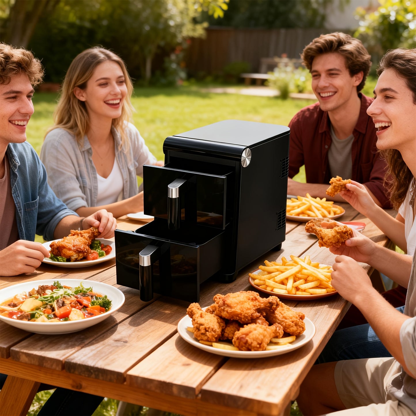 16L Large-Capacity Air Fryer | Two-Tier Design for Simultaneous Cooking of Different Foods, Iron and Plastic Construction, 220V-240V, 2800W, Citybee Brand