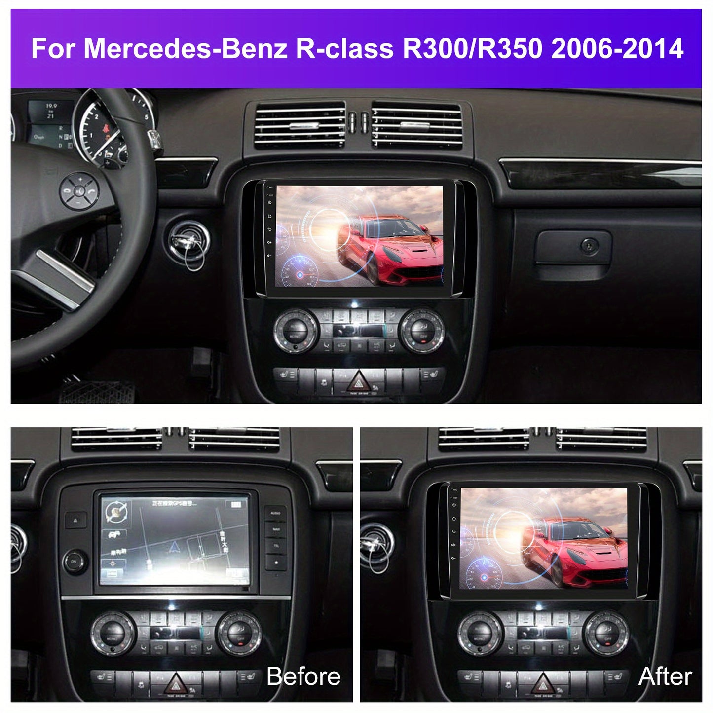 Android 15 Autoradio – Multimedia Speler – Navigatiesysteem – Touchscreen Radio – Inbouw Radio – 9-Inch HD Scherm – Achteruitrijcamera Met Microfoon