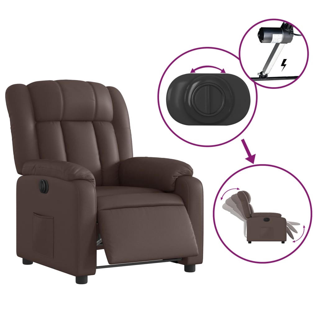 Elektrische Relaxstoel – Relaxfauteuil – Ligstoel – TV-Stoel – Elektrisch Verstelbaar – Kunstleren Bekleding – Verstelbaar Tot 135 Graden