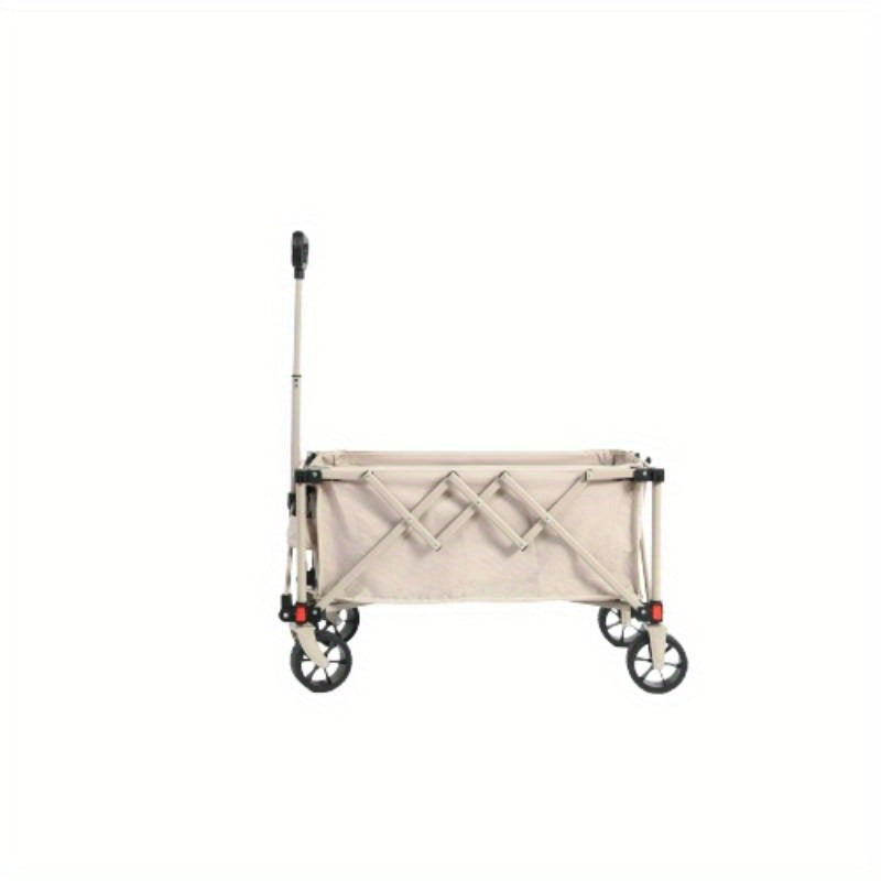 Vouwkar – Opvouwbare Kar – Transportkar – Bolderkar – Trolley – Stevig Stalen Frame – All-Terrain Wielen – Beige Variant