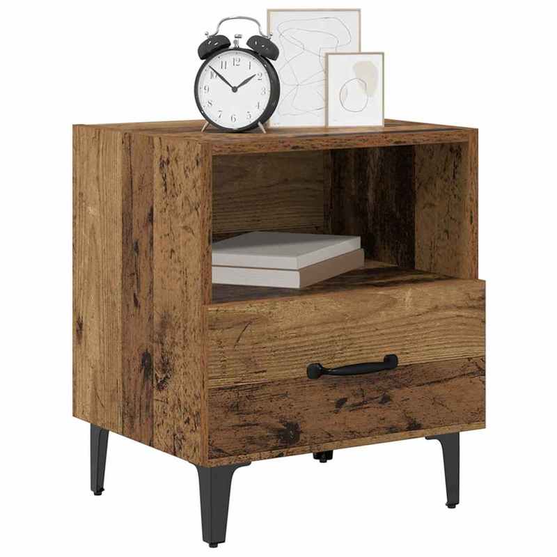 High-quality Nachtkastje 2pcs Oud hout 40 x 35 x 47.5cm Bewerkt hout, Bedroom Furniture, Classic Design, Handcrafted Wood, Apartment Living