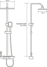 Thermostaat Doucheset - Regendouche - Douchekop - Douchestang - Badkamer Douche Kraan Set - 4 Functies - Digitaal Display - Douche Thermostaat - Zwart - Hoge Druk Afvoer - Koperen Kranen