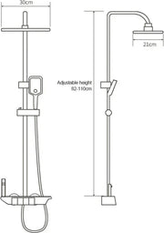 Thermostaat Doucheset - Wit - Regendouche - Douchekop - Douchestang - Douche Set - Douche Stang