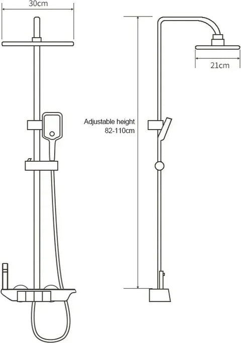 Thermostaat Doucheset - Wit - Regendouche - Douchekop - Douchestang - Douche Set - Douche Stang