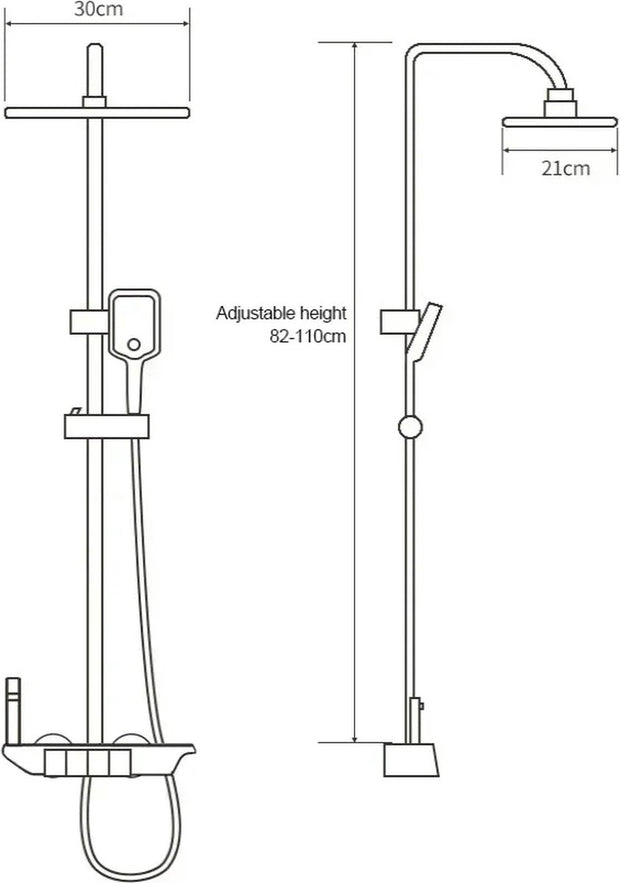 Thermostaat Doucheset - Wit - Regendouche - Douchekop - Douchestang - Douche Set - Douche Stang