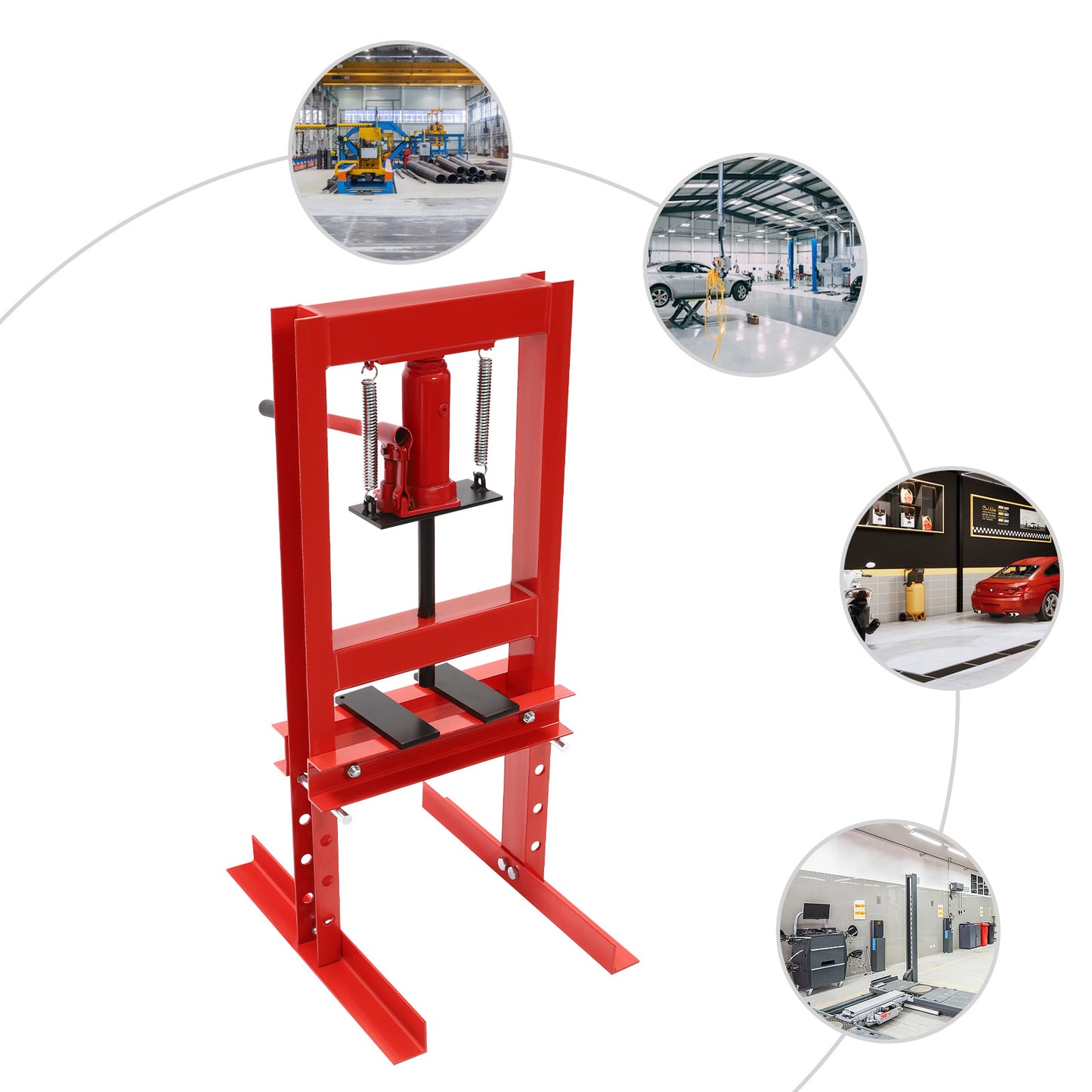 Hydraulische Pers – Werkplaatspers – Persmachine – Garagepers – Mechanische Pers – 6 Ton Capaciteit – Stalen Platte Met Braamvrije Afwerking