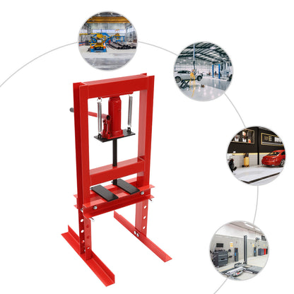 Hydraulische Pers – Werkplaatspers – Persmachine – Garagepers – Mechanische Pers – 6 Ton Capaciteit – Stalen Platte Met Braamvrije Afwerking