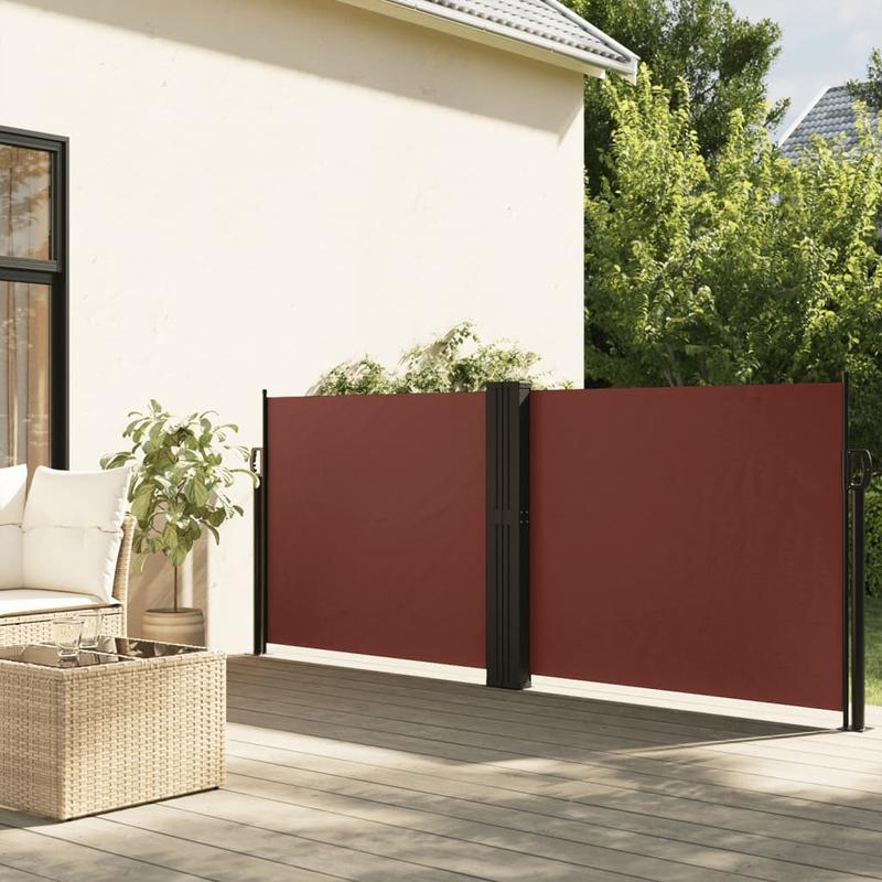 Retractable Windshield 100x600cm (38.5x20in) - Removable Temporary Outdoor Blackout Curtain with Red Accents, 81- Light Blocking, Durable Fabric for Patio, Balcony, Garden & Poolside Protection, Patio Privacy, Stylish Window