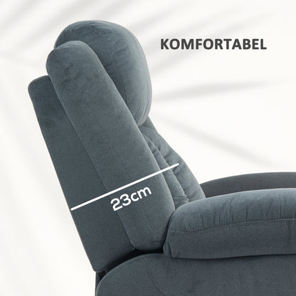 Relaxfauteuil – Relaxstoel – Relaxzetel – Loungefauteuil – Comfortfauteuil – Grijs – Zachte Bekleding – Verstelbare Rugleuning en Voetensteun met Afstandsbediening