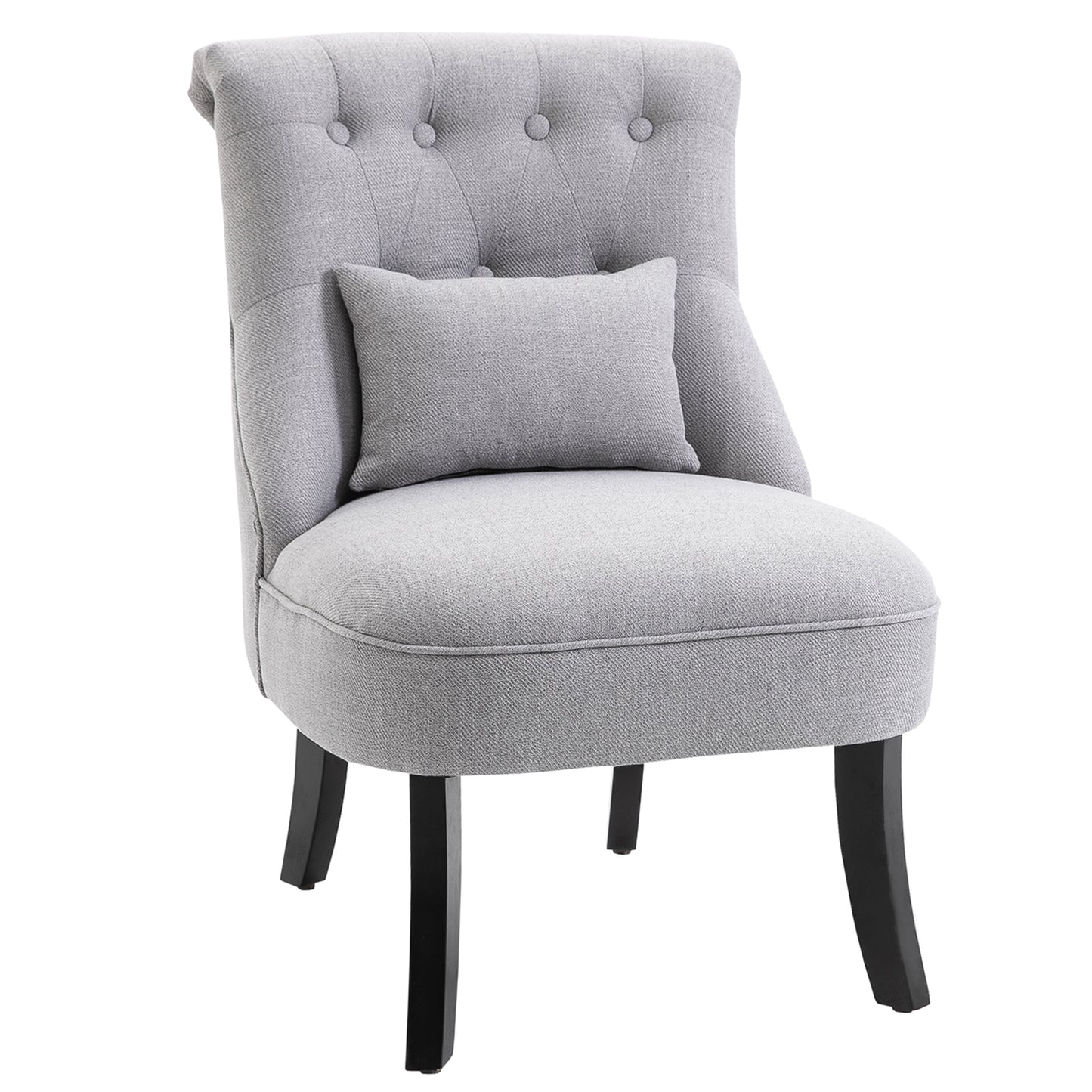 Fauteuil – Relaxstoel – Leunstoel – Zitstoel – Tv-stoel – Met Rugkussen – Linnen Bekleding – Compact 52,5x69x77 cm