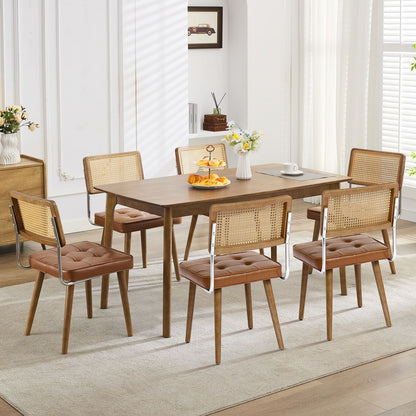Set of 2 Modern Boho Dining Chairs with Legs - Mid-Century Contemporary Kitchen Table Chairs Suitable for Living Room, Coffee Bar, Restaurant - Sturdy Furniture