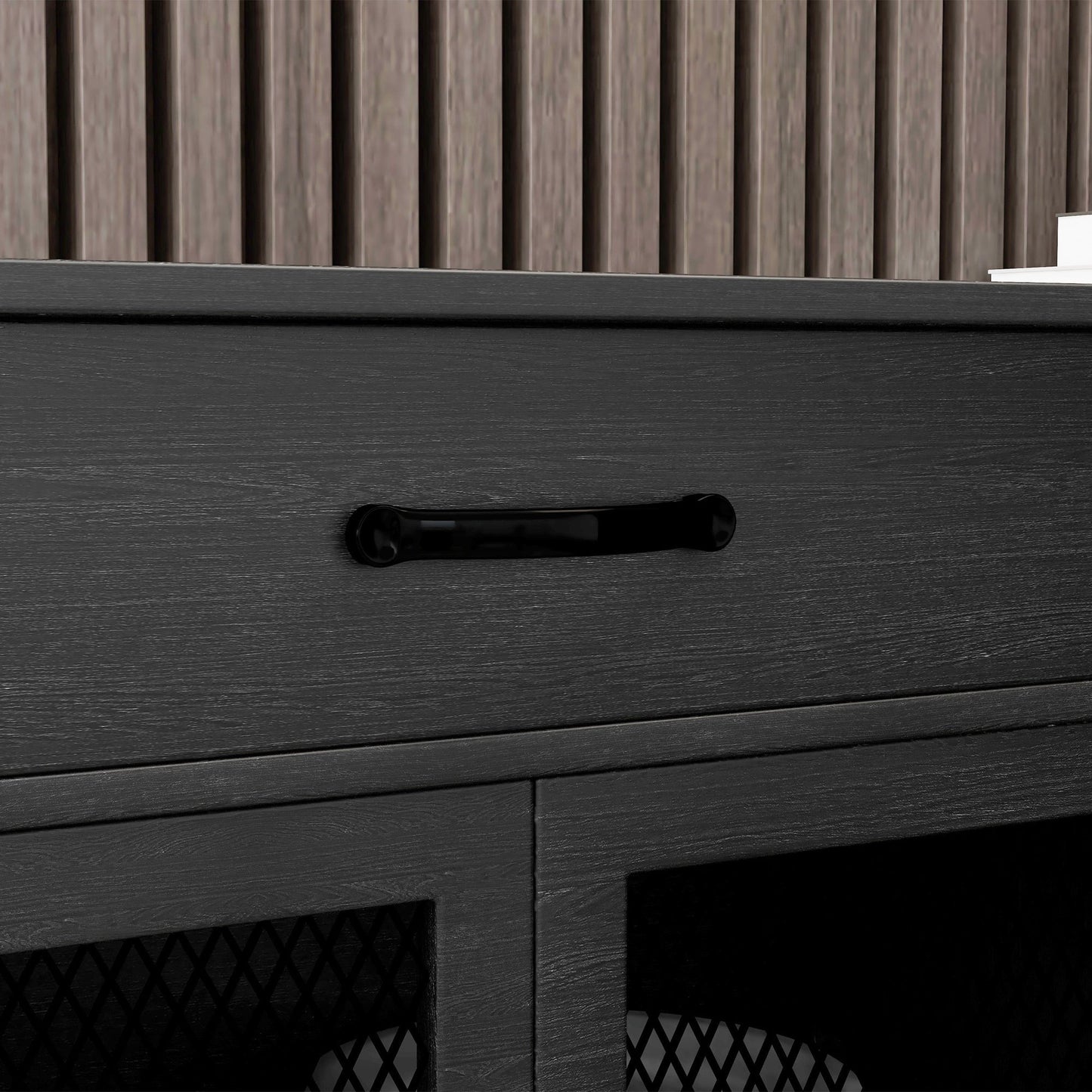 Lage Opbergkast – Dressoir – Tv-Meubel – Sideboard – Kast – Industrieel Design – Verstelbare Plank – Melamine Spaanplaat Zwart