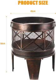 Vuurkorf - Terras Vuurplaats - BBQ - Stabiel en Solide - Antiek Romeinse Look - 45 cm x 58 cm