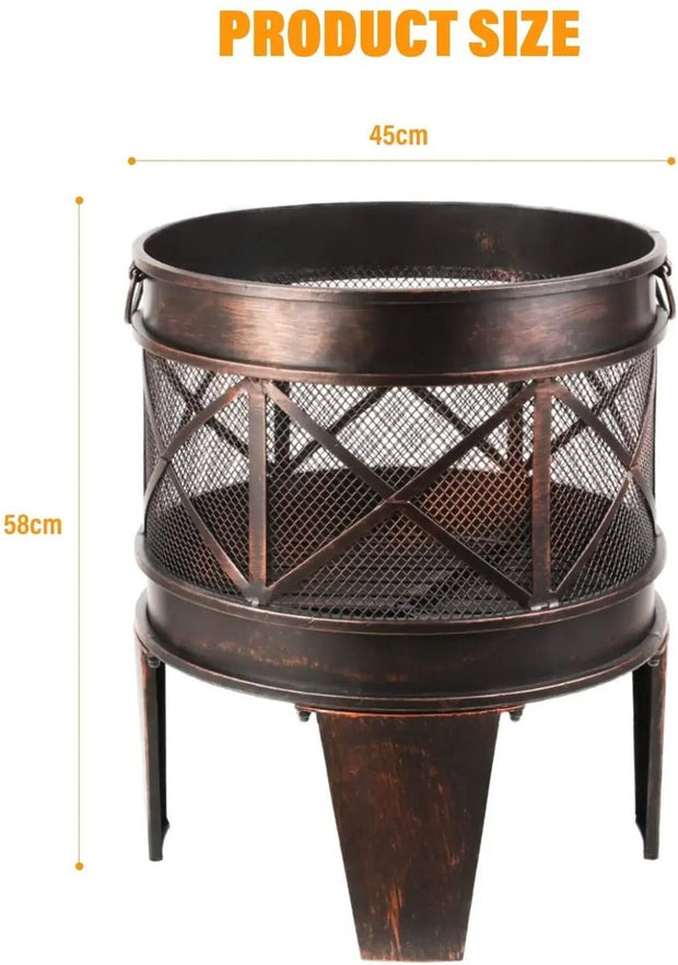 Vuurkorf - Terras Vuurplaats - BBQ - Stabiel en Solide - Antiek Romeinse Look - 45 cm x 58 cm