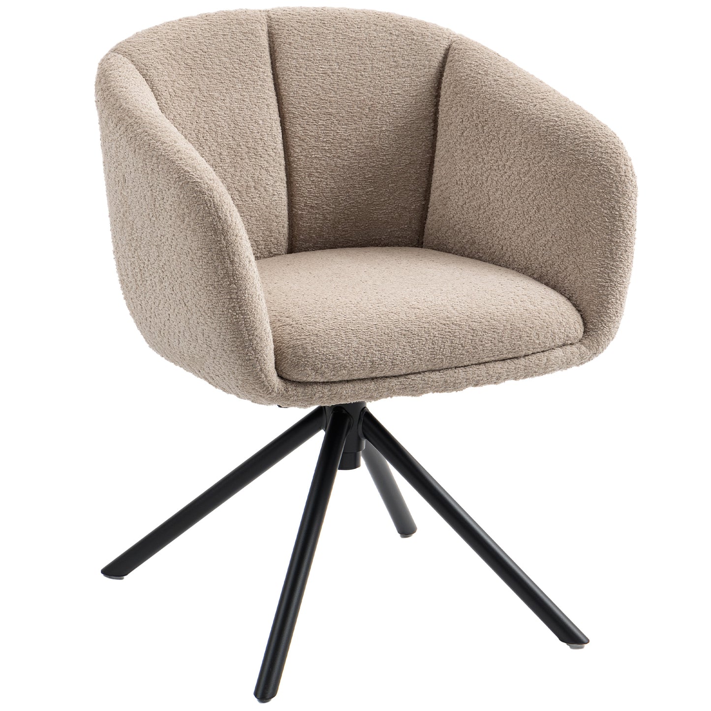 Draaifauteuil – Fauteuil – Loungestoel – Relaxstoel – Zithoekstoel – Lichtbruin – Zachte Bekleding – Draaibaar Tot 120 Kg