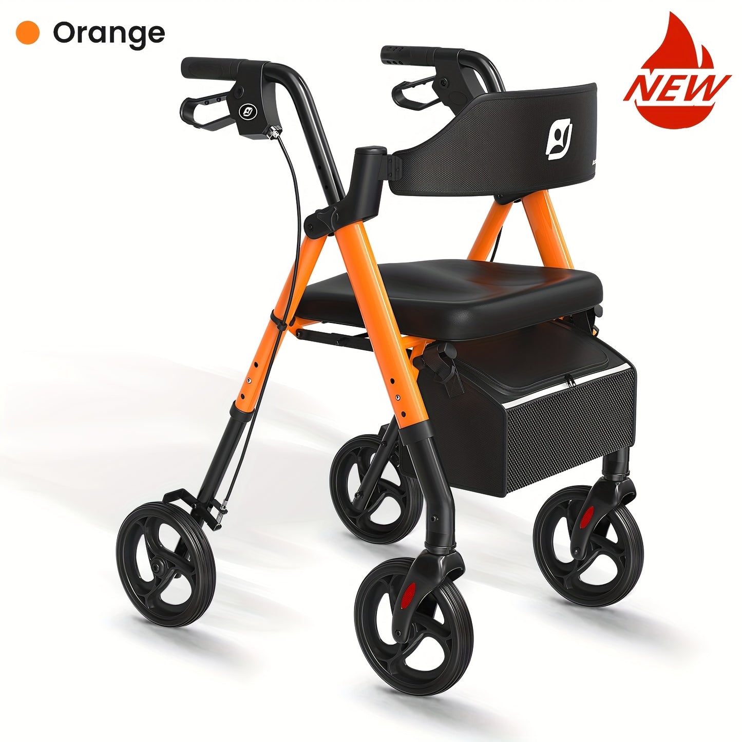 Rollator – Wandelwagen – Looprek – Mobiliteitshulpmiddel – Opvouwbare Rollator – Lichtgewicht Aluminium – Grote 20,32 cm Wielen – Ergonomisch Zitje & Verstelbare Handgrepen – Draagvermogen 136 kg