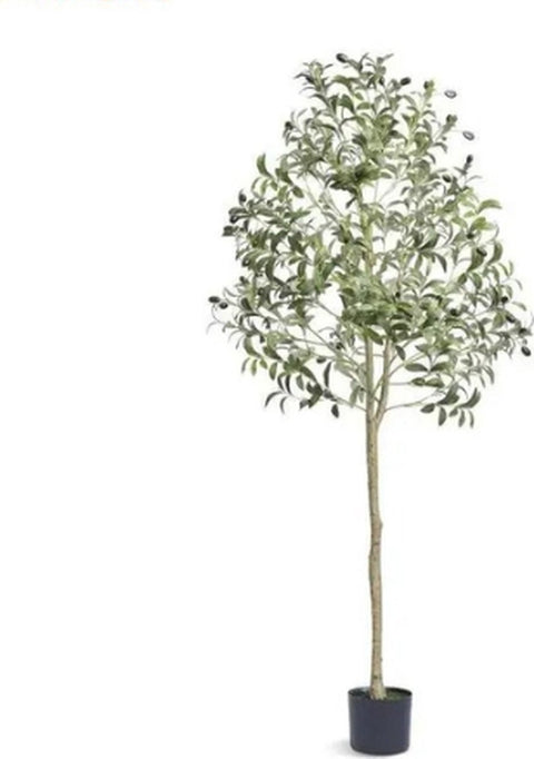 Kunst olijfboom - Kunstplant - 150 cm hoog - Laag onderhoudsboom voor thuis - Veilig PE materiaal - Anti slip kantelbescherming