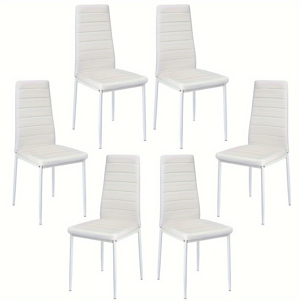 Banketstoel – Eetkamerstoel – Feeststoel – Vergaderstoel – Bistrostoel – Set van 6 – Gestoffeerd Kunstleer – Stevig Metalen Frame