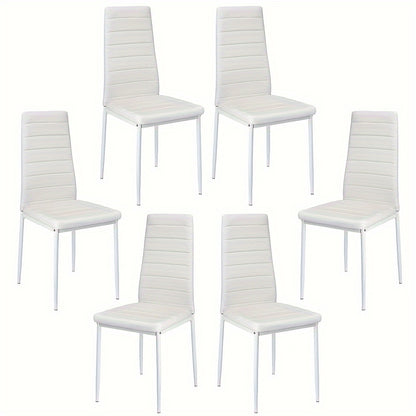 Banketstoel – Eetkamerstoel – Feeststoel – Vergaderstoel – Bistrostoel – Set van 6 – Gestoffeerd Kunstleer – Stevig Metalen Frame