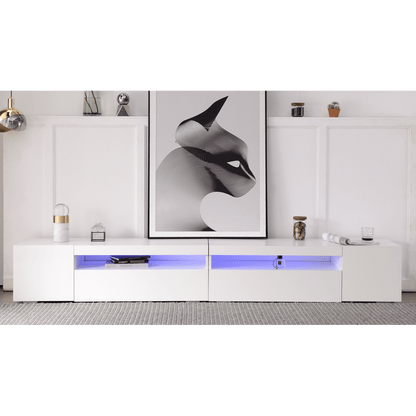 Tvmeubel – Tv Kast – Tv Meubel – Tv Dressoir – Tv Wandmeubel – Wit Mat – Modern Design – MDF 240 cm