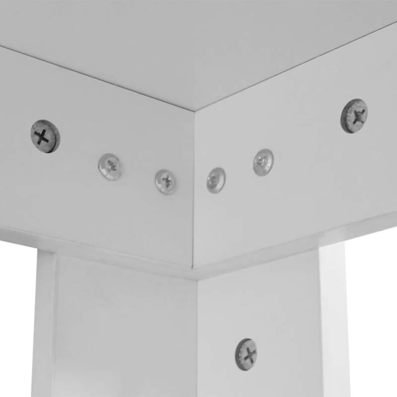 Witte Eettafel – Eetkamertafel – Tafel – Eettafel Rechthoekig – Design Tafel – 140x80x75 cm – Krasbestendig Hoogdruklaminaat – Stevig Metalen Onderstel