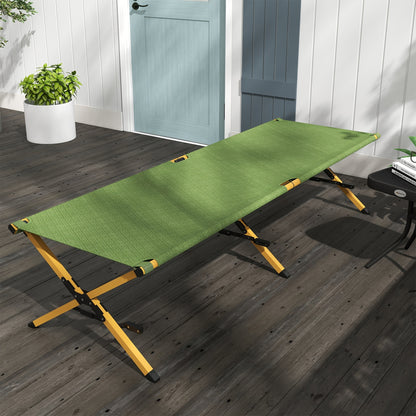 Draagbare Inklapbare Zonnebed – Ligbed – Lounger – Relaxstoel – Strandbed – Donkergroen – Lichtgewicht Aluminium Frame – Duurzaam Oxford Stof – 196x64x45 cm – Ingebouwde Zijzakken