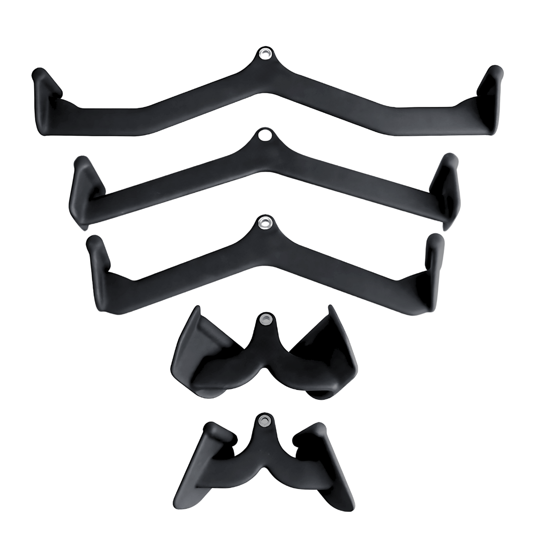 Fitnessgrepen – Trainingsgrepen – Handgrepen – Roeigrepen – Lat Pulldown Grepen – 5 Verschillende Grepen – Comfortabele Foam Rubber Coating
