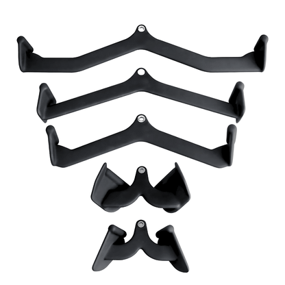 Fitnessgrepen – Trainingsgrepen – Handgrepen – Roeigrepen – Lat Pulldown Grepen – 5 Verschillende Grepen – Comfortabele Foam Rubber Coating