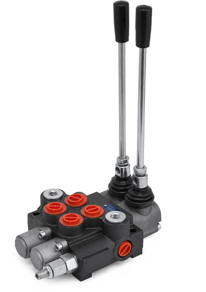 Hydraulische Regelklep -  Gietijzeren Constructie - Dubbelwerkend - Met Veerreturn - Geschikt voor - Tractoren en Houtklovers - 11 GPM - 2-Spoelen