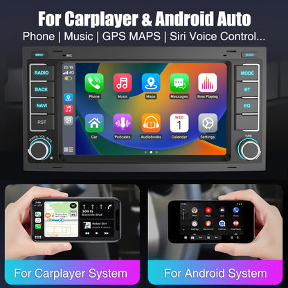 Autoradio – Multimedia Speler – Car Stereo – Auto Radio – Auto Multimedia – 7 Inch HD Touchscreen – Android 14 Systeem & Draadloze CarPlay