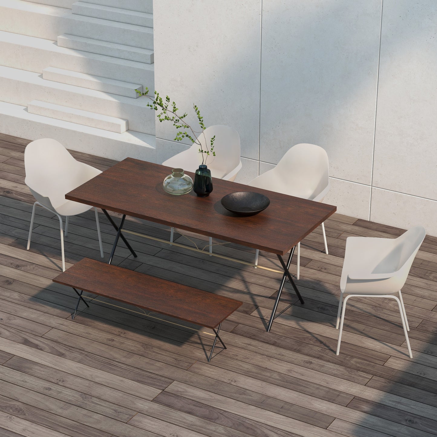 Keukenwagen – Keukentrolley – Keukenkar – Keukenmeubel – Keukenbuffet – Wit/Oak – Uitschuifbaar Werkblad – Lade Met Soft-Close Mechanisme