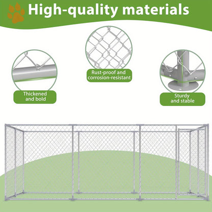 Buitenkennel Grote Honden – Hondenkooi Dierenverblijf Hondenren Hondenhok – 250x200x150 cm – Galvaniseerd Staal – Weerbestendig & Veilig Slot