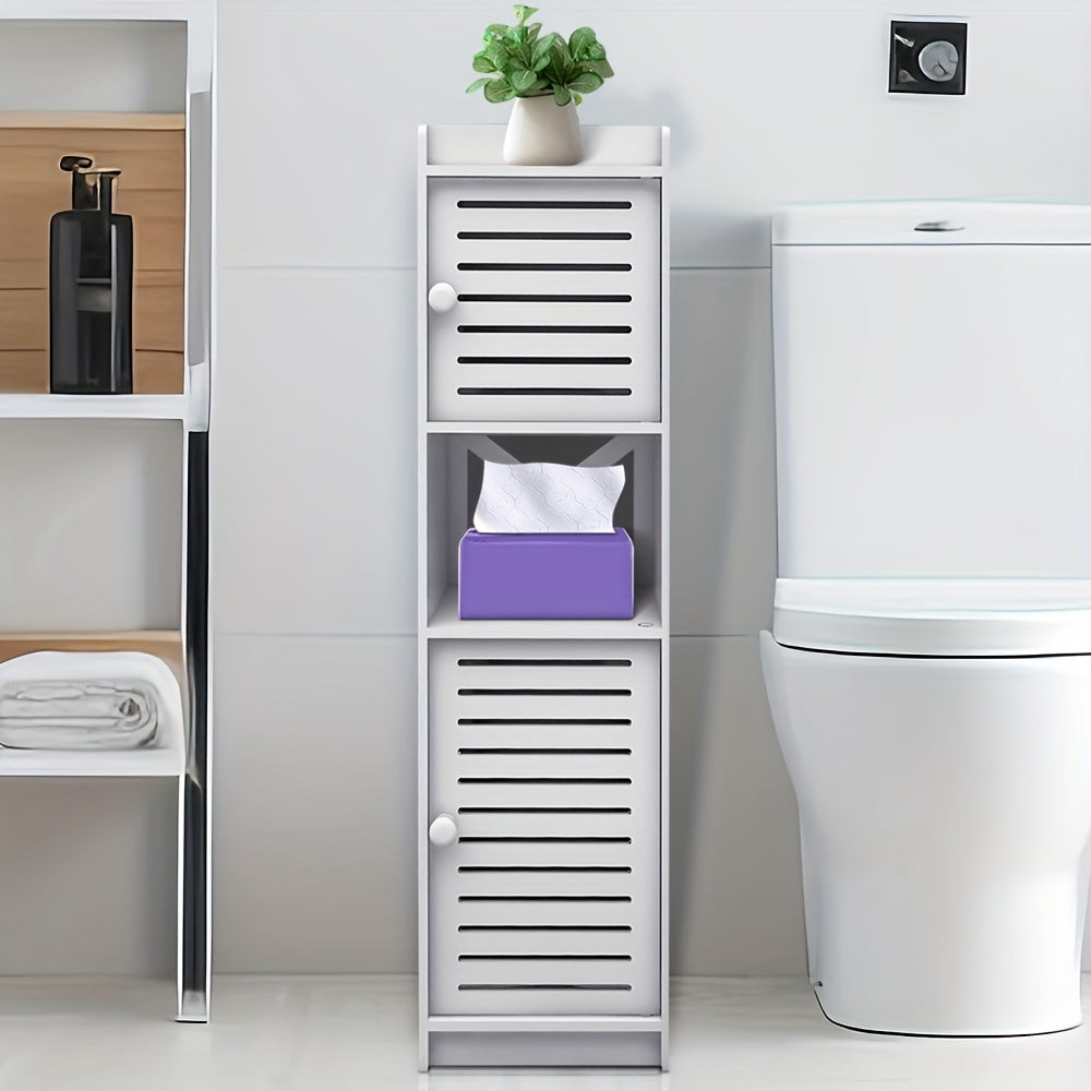Medicine Cabinets, Narrow Bathroom Cabinet (22x20x75cm) - Multi-Door Storage for TP, Medicine & Cosmetics