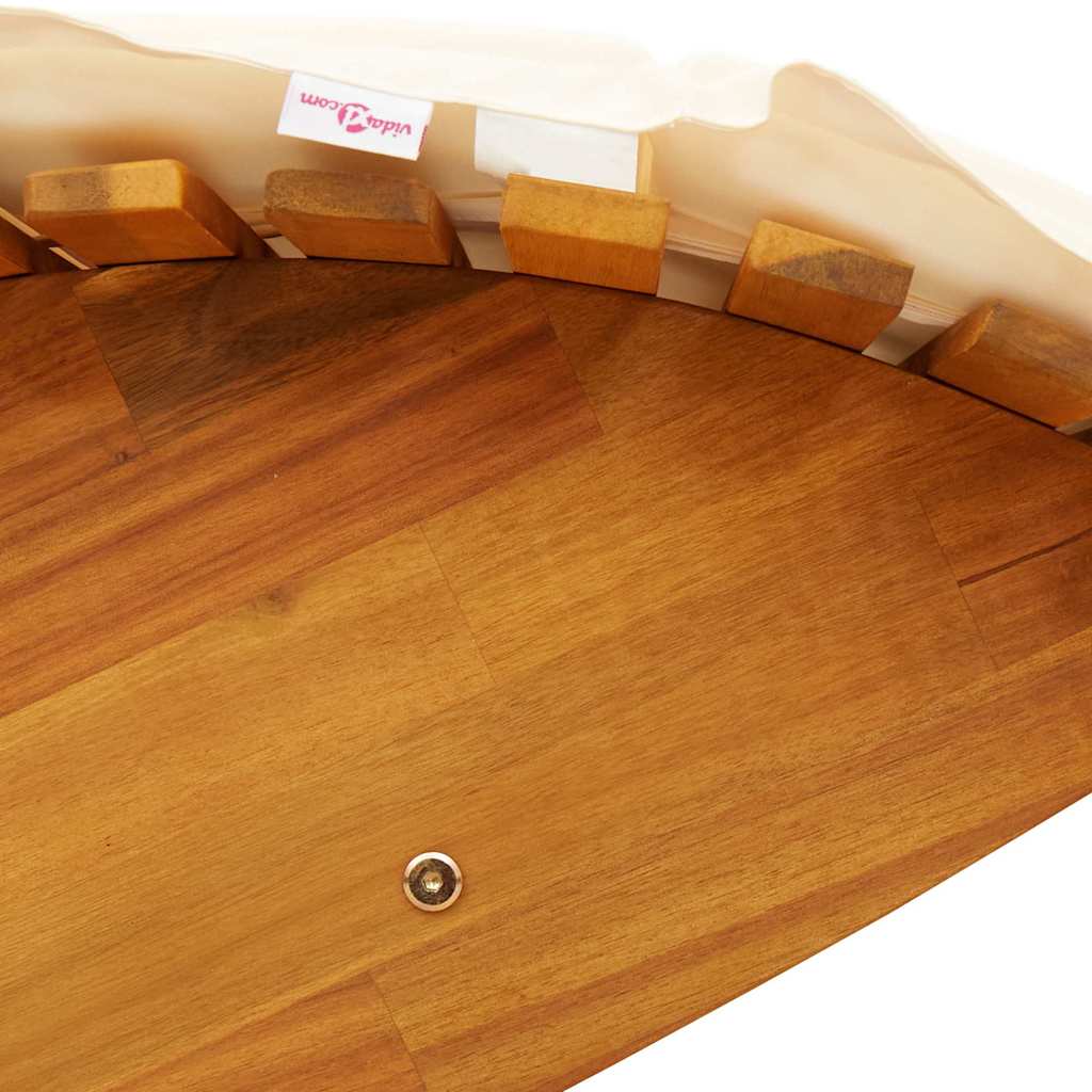 Loungestoel Teak – Tuinstoel – Balkonstoel – Relaxstoel – Lounger – Massief Teakhout – Weerbestendige Kussens Crème