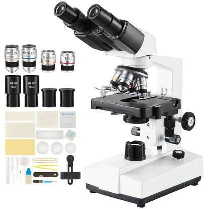 Microscoop – Binoculair – Compound Microscoop – Laboratoriummicroscoop – Biologische Microscoop – 40x-2500x Vergroting – Dubbele Mechanische Platte