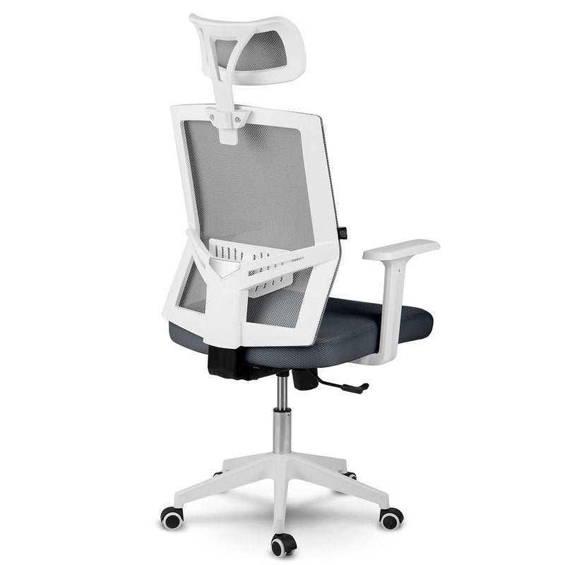Bureaustoel – Office Chair – Gamestoel – Draaistoel – Kantoorstoel – Ademend Mesh – Verstelbare Hoofdsteun & Kantelmechanisme - Donkergrijs