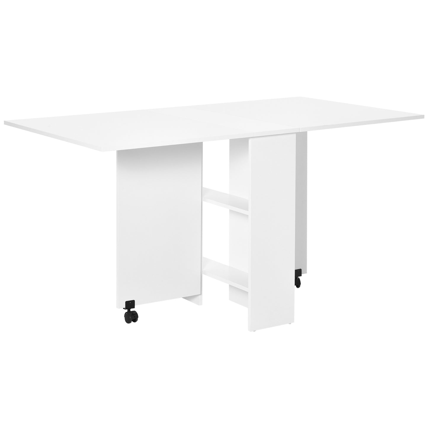 Opvouwbare Eettafel – Keukentafel – Uitklapbare Tafel – Uitschuifbare Tafel – Vouwtafel – Wit – Ruimtebesparend – Gemaakt Van Spaanplaat
