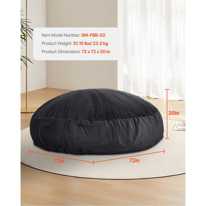 Grote Zitzak – XXL Zitzak – Loungestoel – Poef – Bodemstoel – Velvet Stof – Afneembare Wasbare Hoes – 66-72 Inch – Hoge Dichtheid Schuimvulling – Lichtgewicht Met Handvat