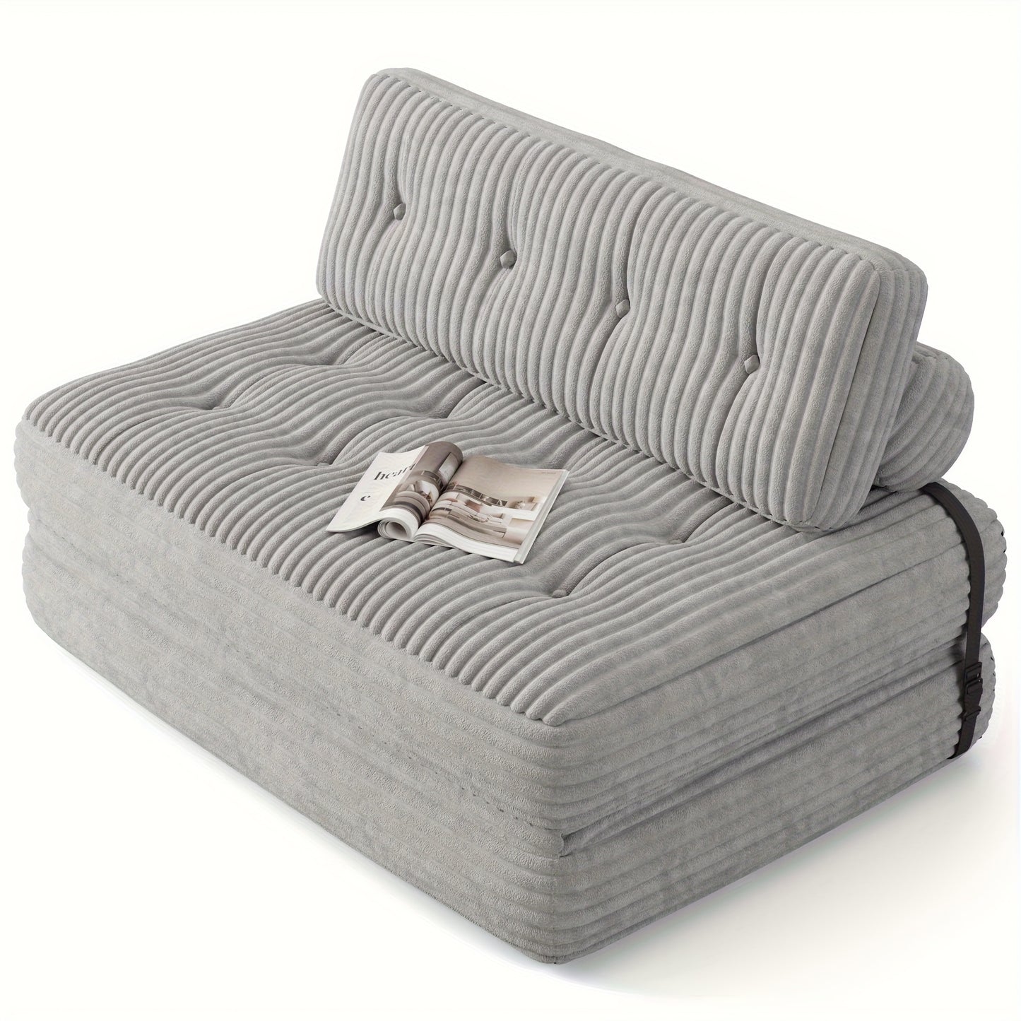 Slaapbank – Sofa Bed – Logeerbed – Bedbank – Slaapstoel – Corduroy Bekleding – Inclusief Kussens